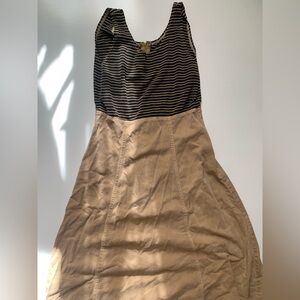 Piccino Petites Black and Tan Striped Dress